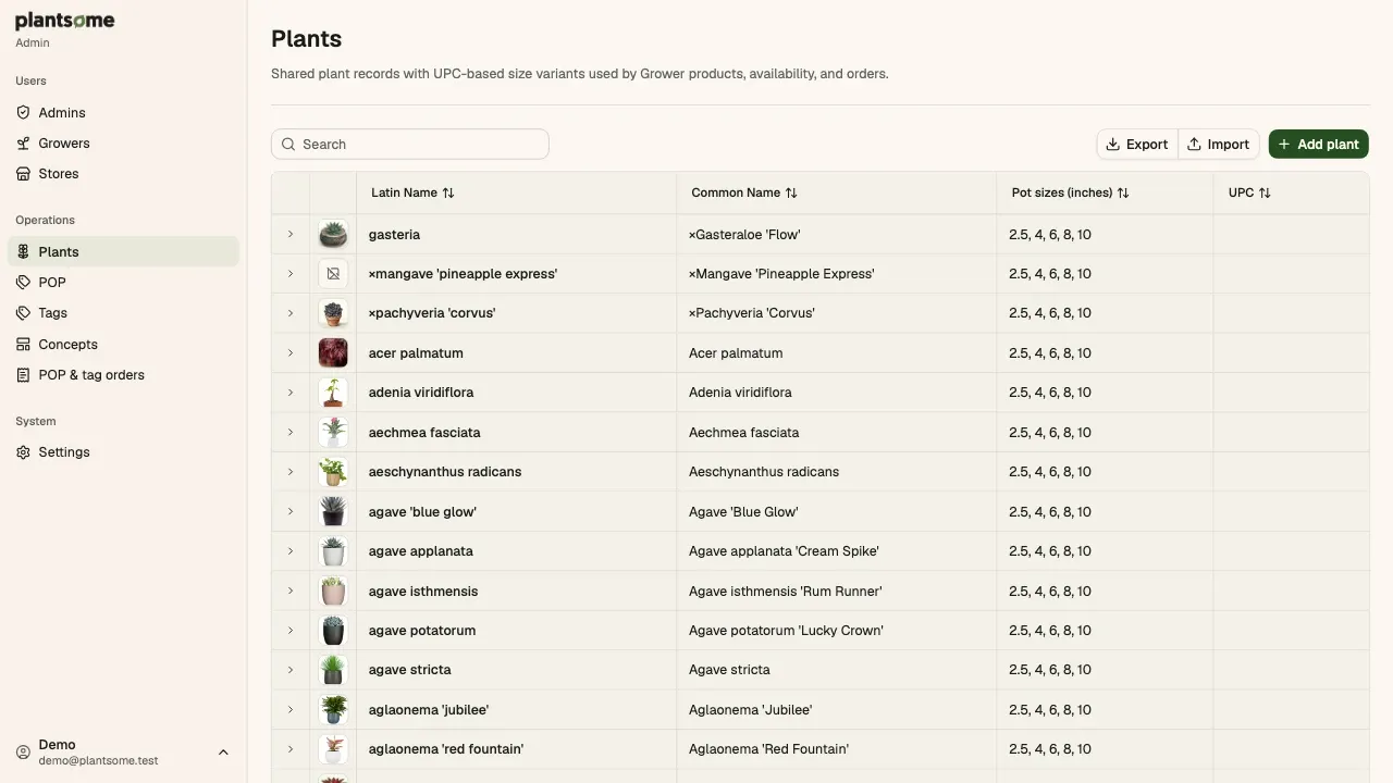 Website van Plantsome