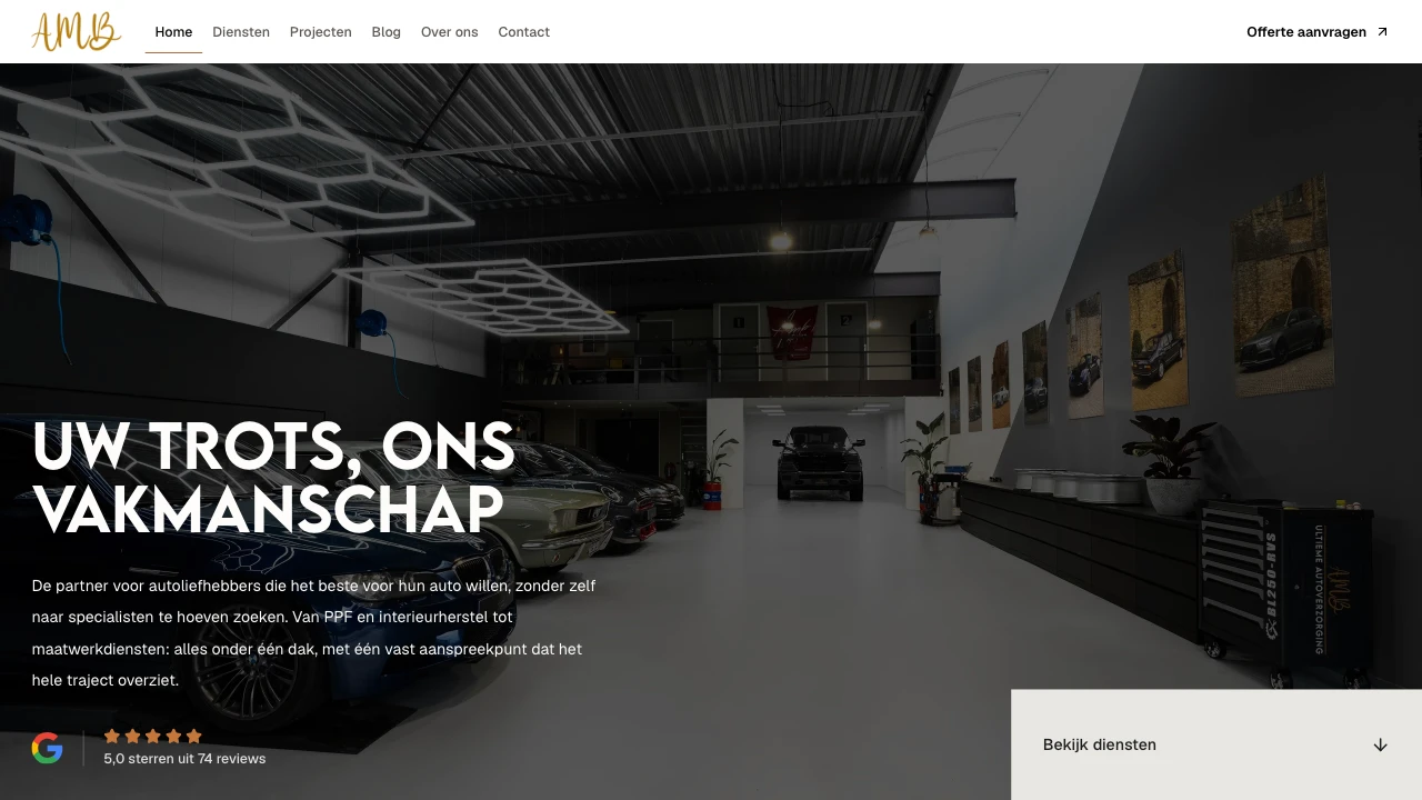 Website van AMB Detailing
