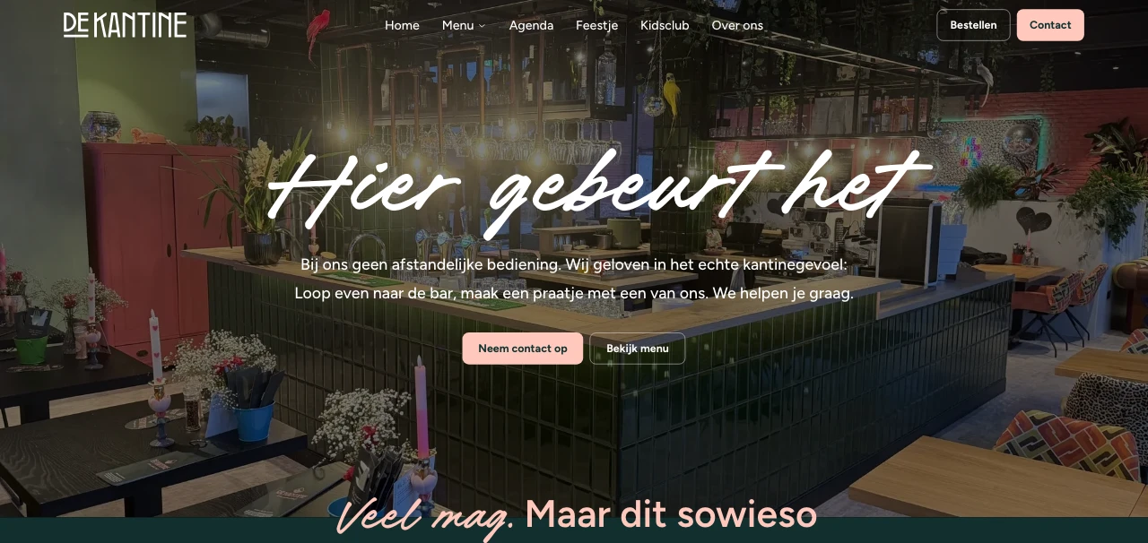 Website van De Kantine Haren