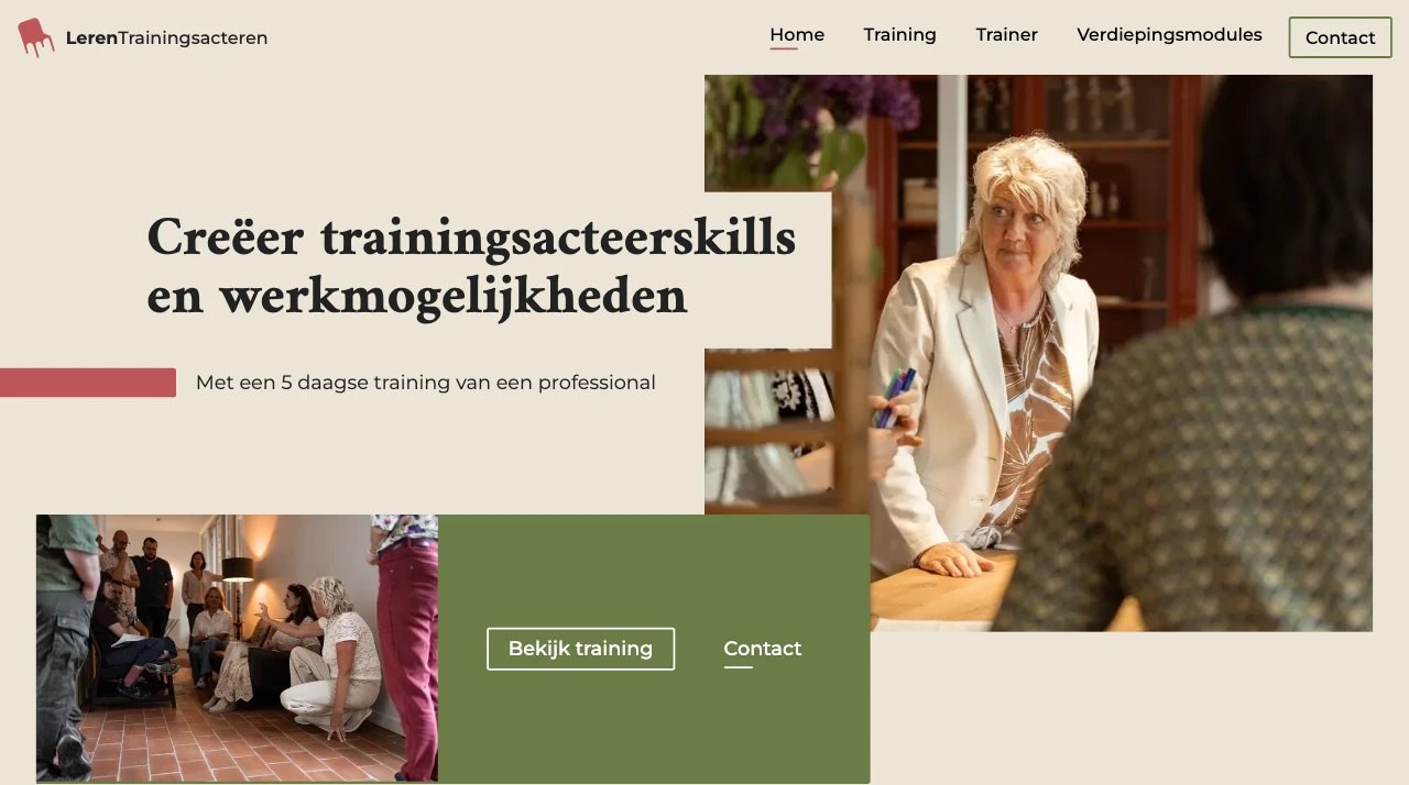 Website van Leren Trainingsacteren