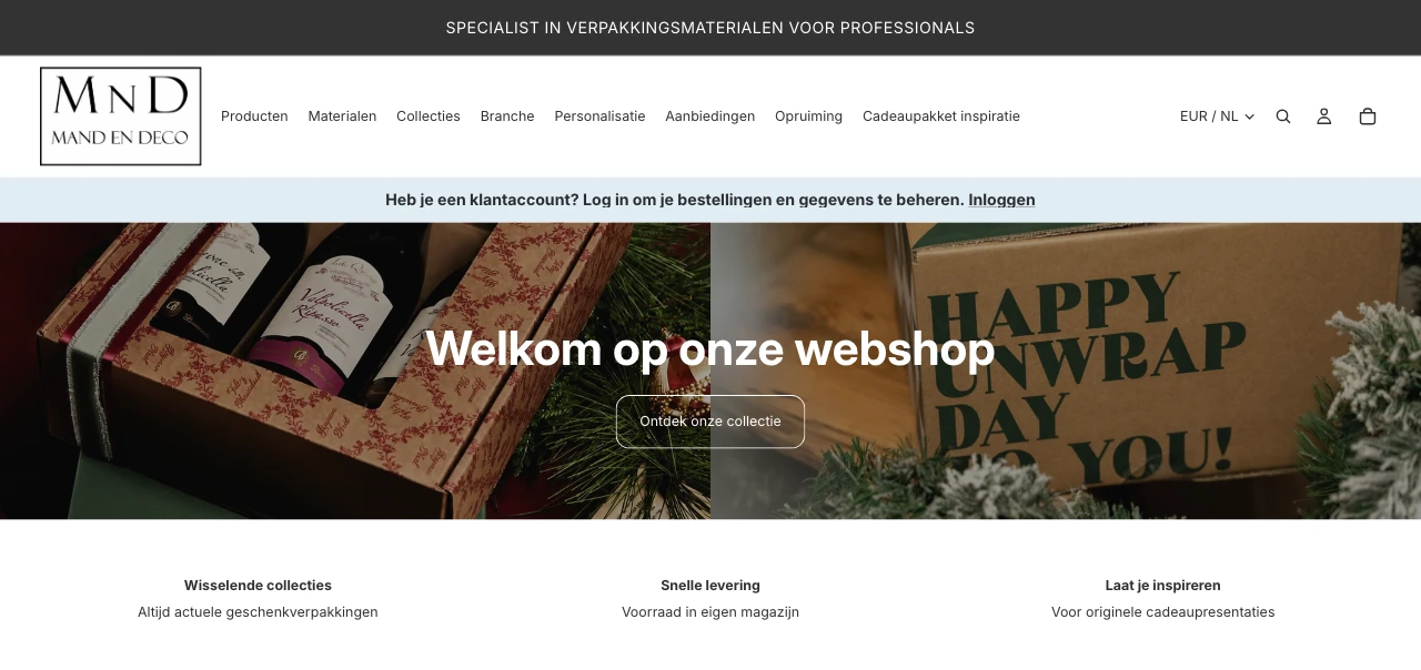 Website van Mand & Deco